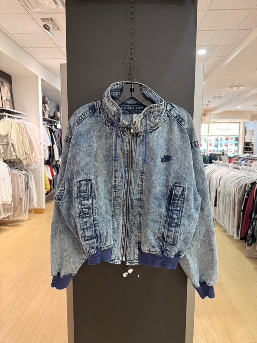 90s Nike Vintage Challenge Court Andre Agassi Tennis Denim Bomber Jacket